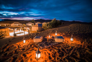 sleeping under the stars in the Moroccan desert